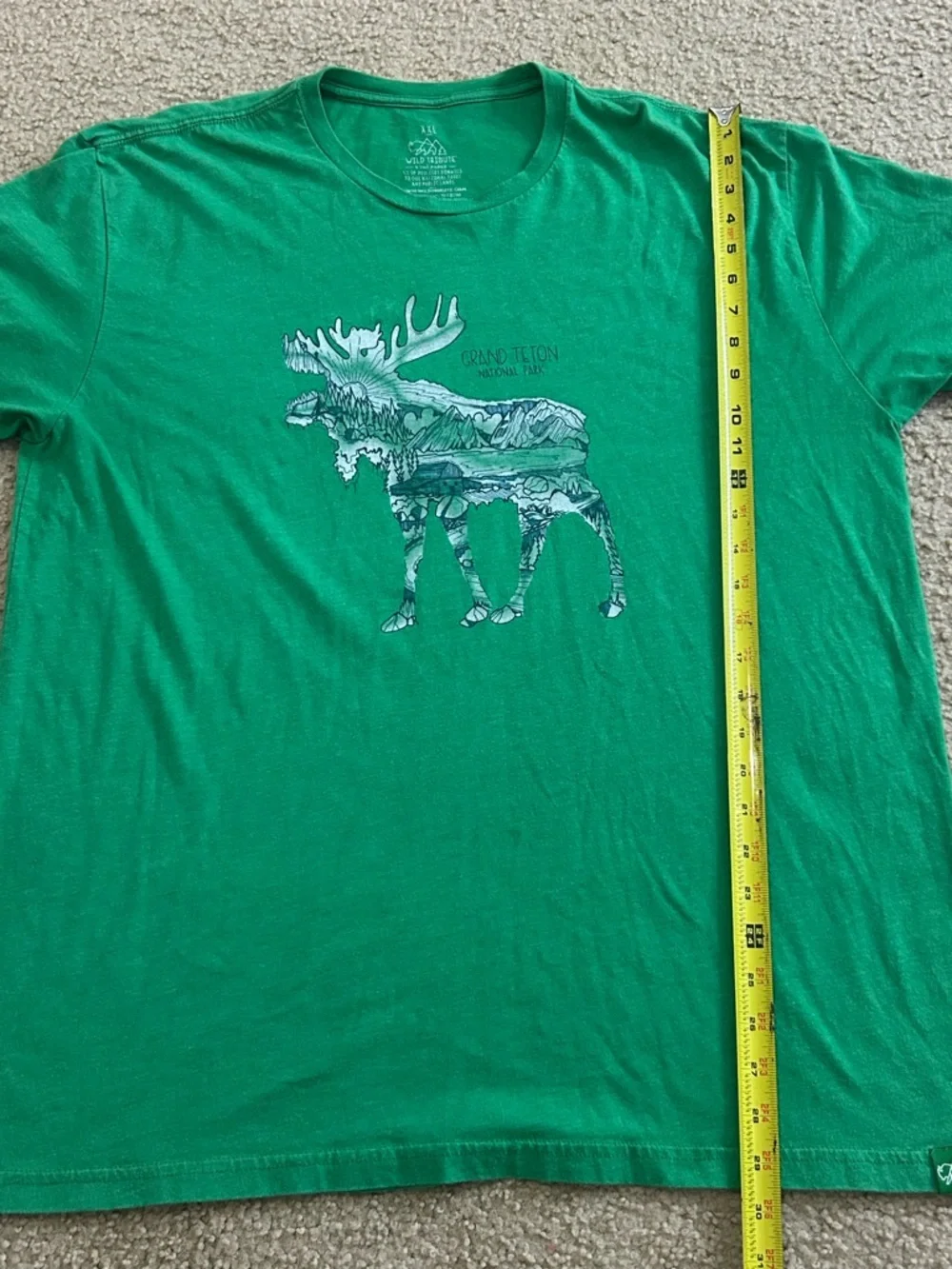 Wild Tribute Men’s -Shirt Grand Teton National Park Green Size 2XL - Picture 7 of 8